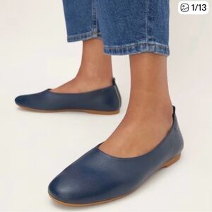 NEW Everlane Navy Blue Italian Leather The Day Glove Flat Size 11